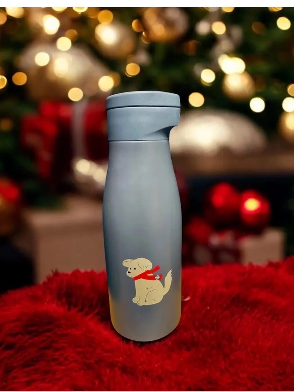 Starbucks MiiR 2025 Holiday Dark Grey Puppy scarf stainless steel bottle tumbler
